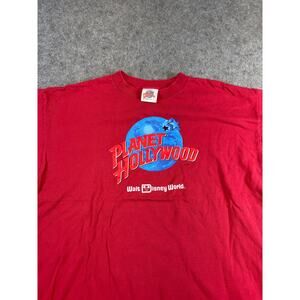 Vintage 90s Planet Hollywood Walt Disney World T Shirt Mens XL Red USA Tee